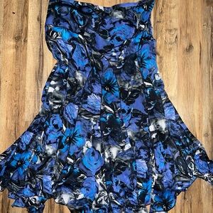 Coco Bianco Blue and Black Floral Skirt